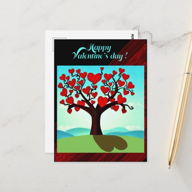 Postal Arbre d’amour - Valentine’s day (Anverso/Reverso In Situ)