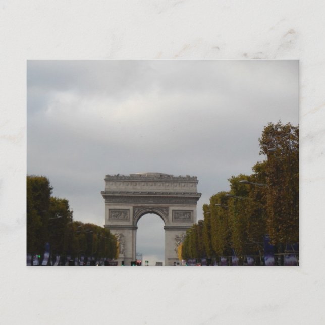Postal Arc de Triomphe Campos Elíseos París Francia (Anverso)