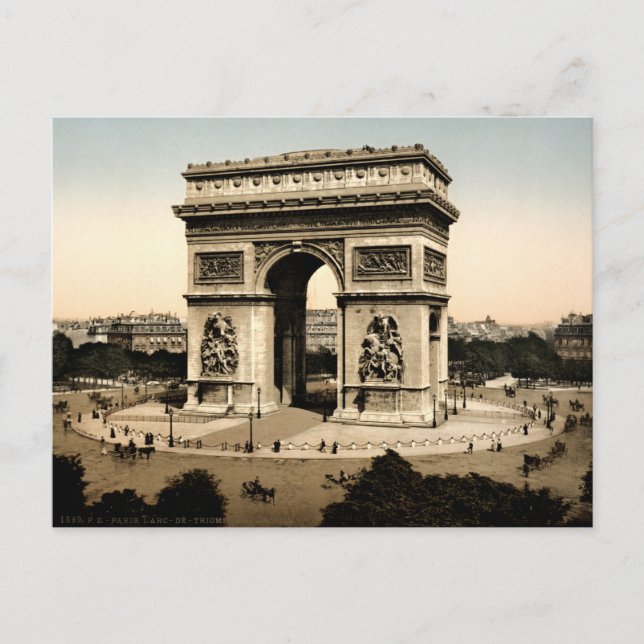 Postal Arc de Triomphe de l'Étoile París Francia (Anverso)