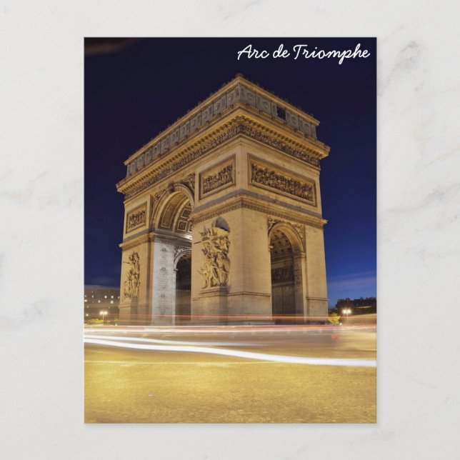 Postal Arc de Triomphe, París, Francia (Anverso)