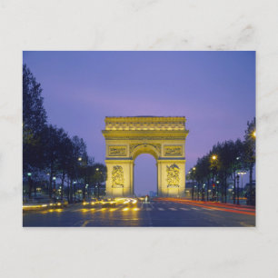 Postal Arc de Triomphe, París, Francia,