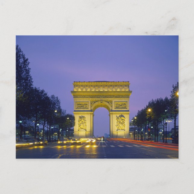 Postal Arc de Triomphe, París, Francia, (Anverso)