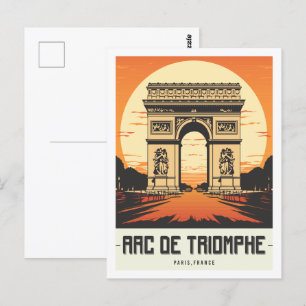 Postal Arc de Triomphe Paris Francia Famoso lugar de viaj