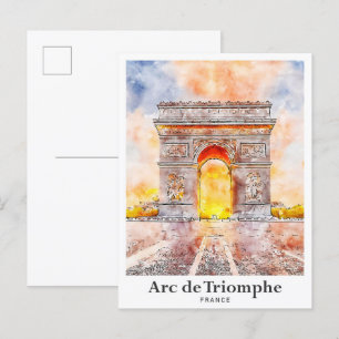 Postal Arc de Triomphe Paris Francia Viaje acuático