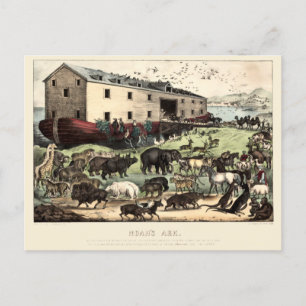 Postal Arca de Noé vintage por Currier y Poster de Ives