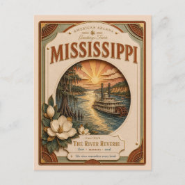 Postal Arcana Americana de Mississippi en Papel Cortado V