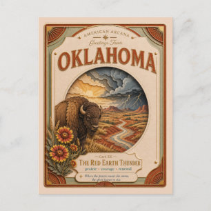 Postal Arcana americana de Oklahoma recortada en papel vi