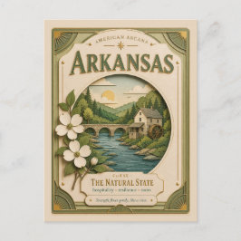 Postal Arcanos Americanos de Arkansas de Papel Cortado Vi