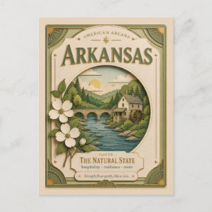 Postal Arcanos Americanos de Arkansas de Papel Cortado Vi