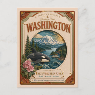 Postal Arcanos Americanos de Washington Recorte de Papel 