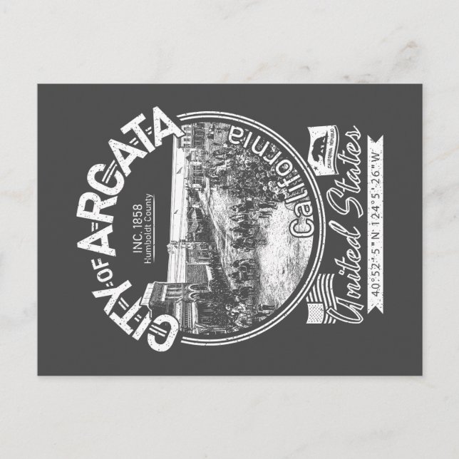 POSTAL ARCATA CALIFORNIA - VINTACIÓN DE PLAZA ARCATA (Anverso)