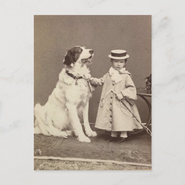 Postal Arch Duchess Marie-Valerie, hija Sisi con perro (Anverso)