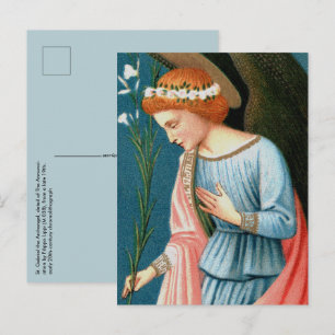 Postal Archangel Gabriel, anuncio de Lippi (detalle)