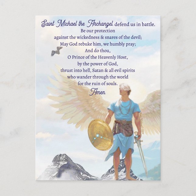 Postal Archangel Michael Protection Courage Angel Prayer (Anverso)