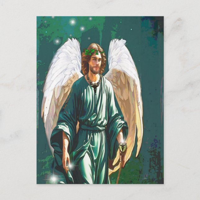 Postal Archangel Raphael Healer Angel Healing Art Note (Anverso)