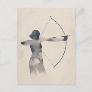 Postal Archeress Watercolor Silhouette