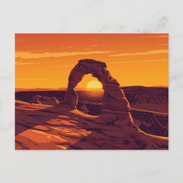 Postal Arches Delicate Arch Sunset Art (Anverso)