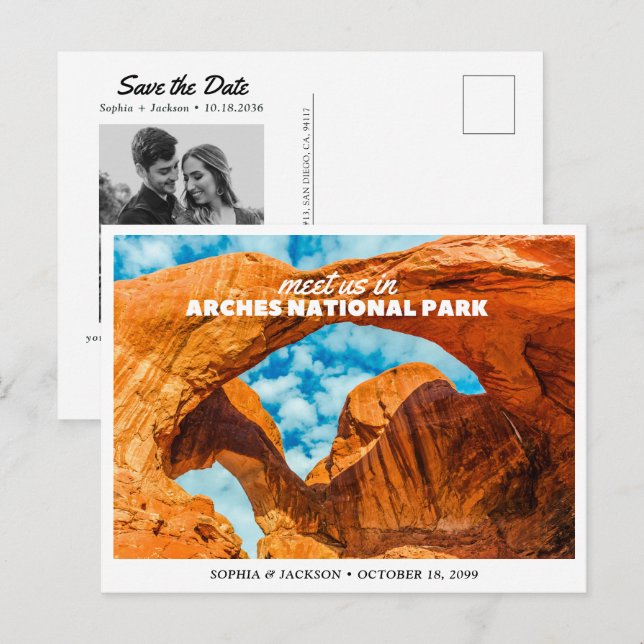 Postal Arches National Park Boda Guardar la Fecha (Anverso / Reverso)