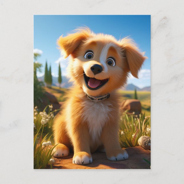 Postal Archie - Cachorro de recuperación de laboratorio a (Anverso)