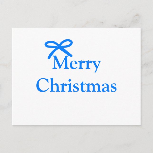 Postal Arco azul alegre Navidad regalos familiares simple (Anverso)