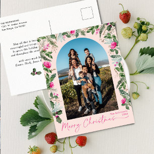 Postal Arco botánico rosado de Rubor 1 Navidades fotográf