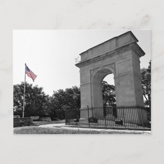 Postal Arco conmemorativo y bandera de Rosedale, Kansas C (Anverso)