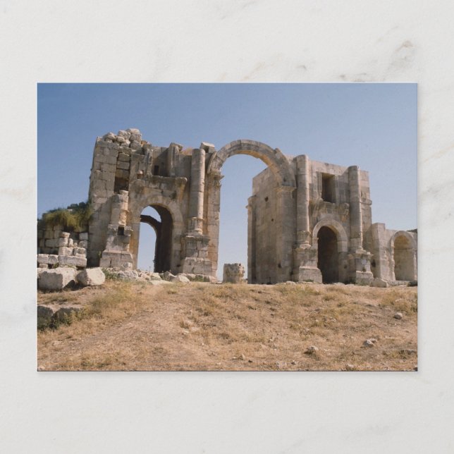 Postal Arco de Adrián, Jerash, Jordania (Anverso)