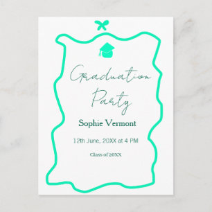 Postal arco de fiesta de graduación verde pastel frontera