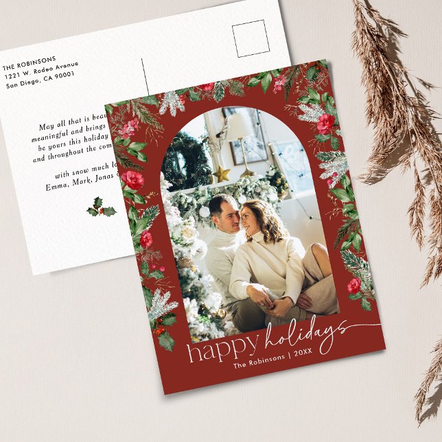 Postal Arco de follaje botánico rojo de Borgoña 1Festivid (Subido por el creador)