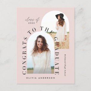 Postal Arco de graduación de varias fotos geométricas mod