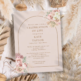 Postal Arco de hierba de Pampas Celebración de la vida Fu