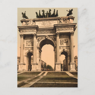 Postal Arco de la Paz, Milán, Lombardía, Italia