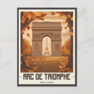 Postal Arco de París de Triomphe Vintage