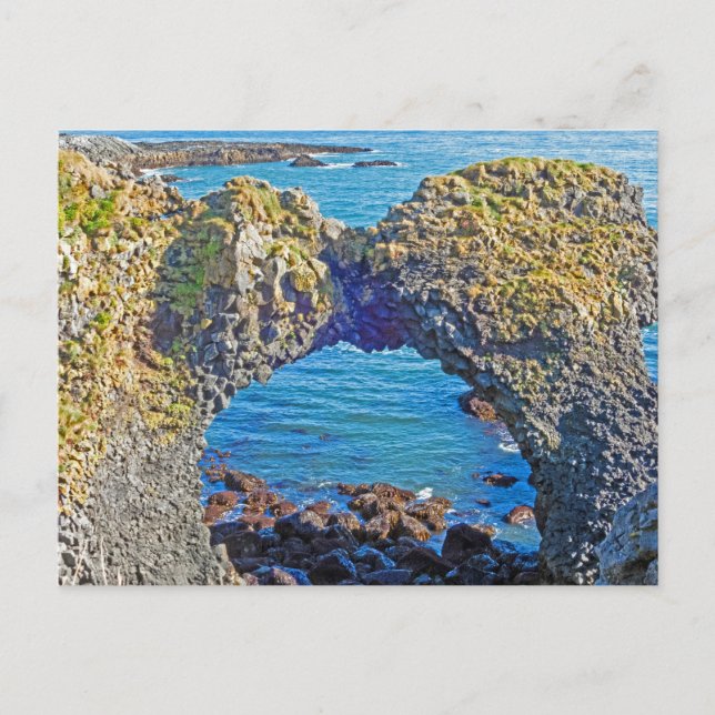 Postal Arco de Piedra, Arnarstapi, Islandia (Anverso)