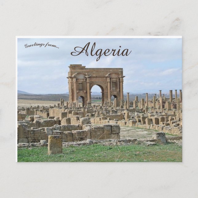 Postal Arco de Trajano dentro de las ruinas de Timgad Arg (Anverso)