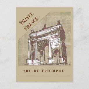 Postal Arco De Triomphe París Francia Viaje