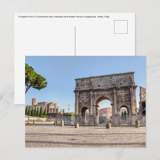 Postal Arco de Triunfo de Constantino - Roma, Italia (Anverso / Reverso)
