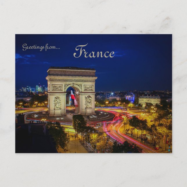 Postal Arco de Triunfo de l'Etoile París Francia (Anverso)