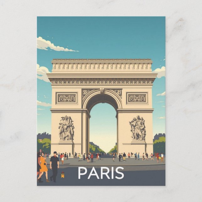 Postal Arco de Triunfo de París (Anverso)