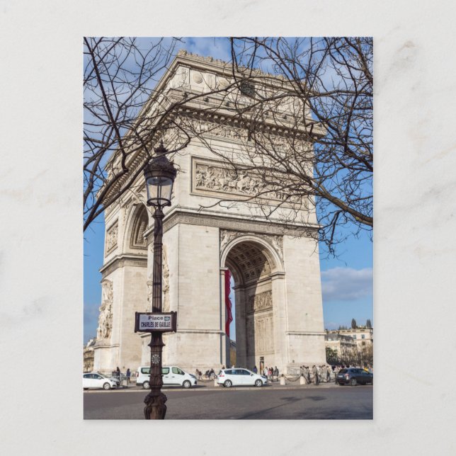 Postal Arco de Triunfo en París, Francia (Anverso)