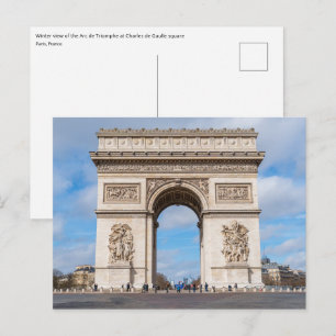 Postal Arco de Triunfo en París, Francia