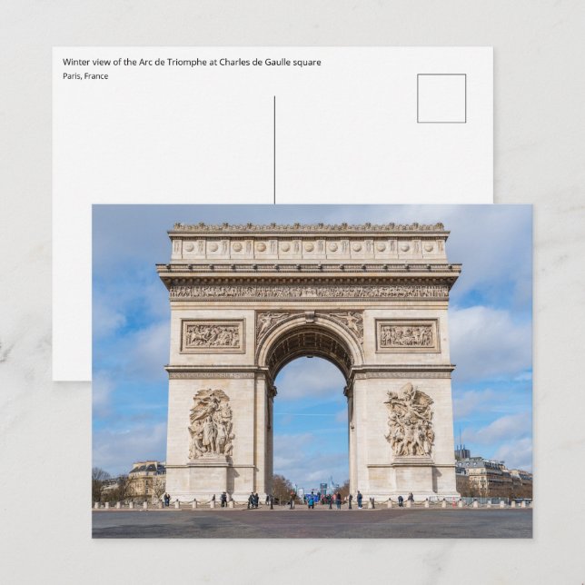 Postal Arco de Triunfo en París, Francia (Anverso / Reverso)