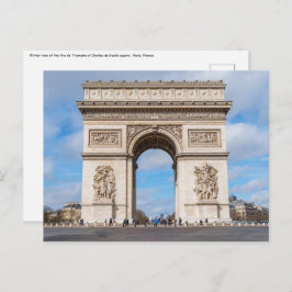 Postal Arco de Triunfo en París, Francia