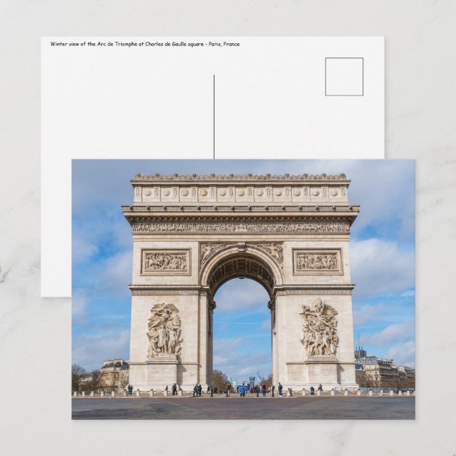 Postal Arco de Triunfo en París, Francia (Anverso / Reverso)