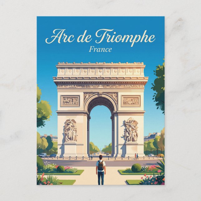 Postal Arco de Triunfo Francia (Anverso)