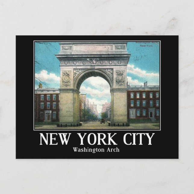 Postal Arco de Washington, Nueva York, Vintage (Anverso)