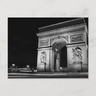 Postal Arco del Triunfo en la noche en París
