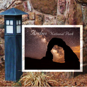 Postal Arco delicado bajo el cielo estrellado Arches NP T
