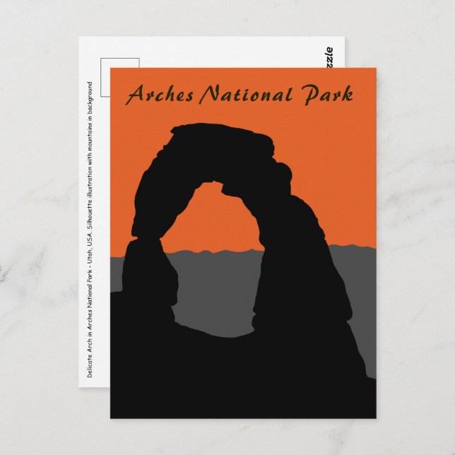 Postal Arco Delicado en el Parque Nacional Arches - Utah, (Anverso / Reverso)