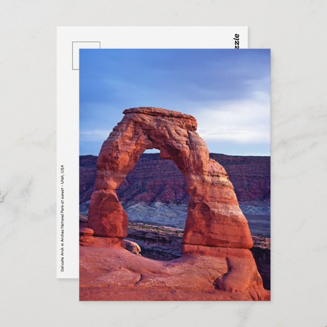 Postal Arco Delicado en el Parque Nacional Arches - Utah, (Anverso / Reverso)